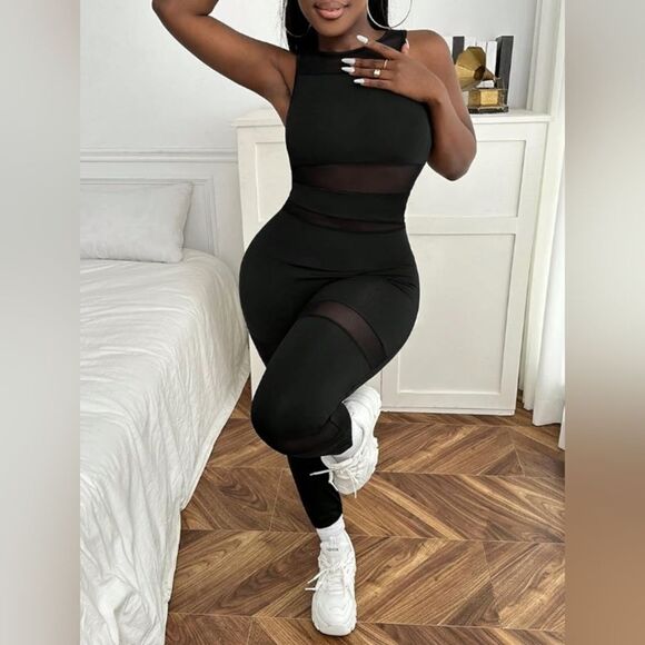 Sexy mesh front Jumpsuit sz 0X - Picture 6 of 10